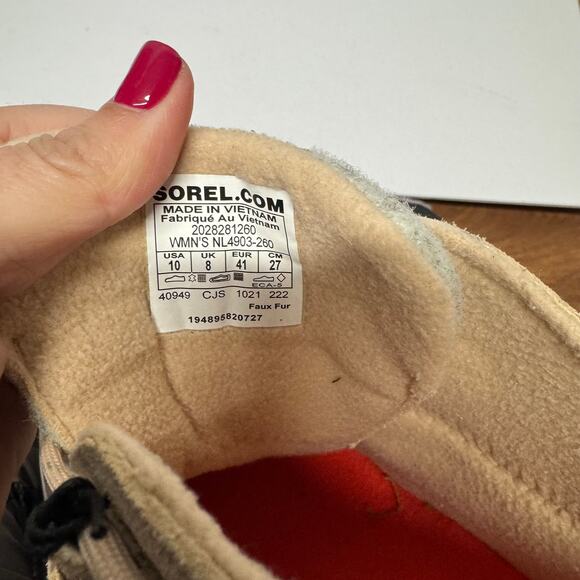 Sorel Womens Kinetic Breakthru Caribou Waterproof Boot Nova Sand Stone Size 10 - Picture 7 of 7